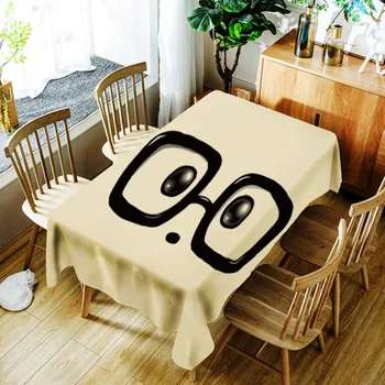 

Wearing Glasses Animal Tablecloth Waterproof Oilcloth Washable Rectangular Tapetes Home Table Cloths Party Banquet Cover Dining