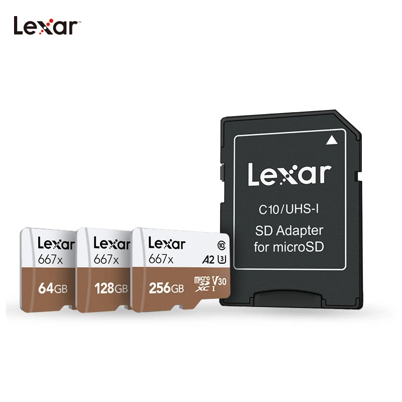 Lexar профессиональная карта памяти до 100 МБ/с. микро SD карты 667x C10 256 ГБ TF карта 128 ГБ UHS-I U3 для беспилотная спортивная видеокамера