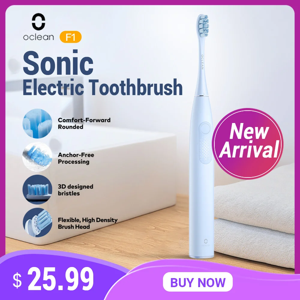 Global Version Oclean F1 Sonic Electric Toothbrush IPX7 Waterproof Smart Toothbrush Fast Charging Three Brushing Modes for Adult Global Version Oclean F1 Sonic Electric Toothbrush IPX7 Waterproof Smart Toothbrush Fast Charging Three Brushing Modes for Adult