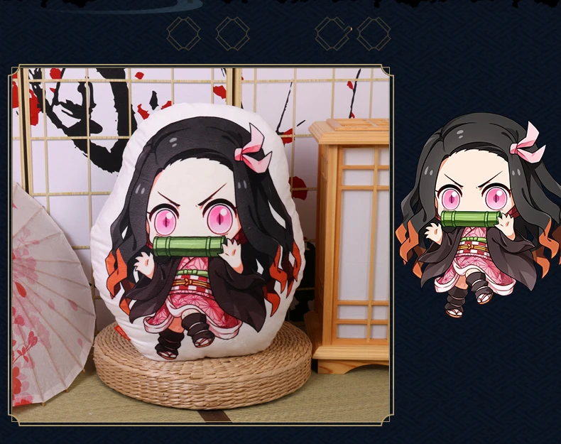 Японская аниме Подушка Косплей демона Slayer Kimetsu no Yaiba Kamado Nezuko плюшевая кукла-подушка мягкая подушечка диванная подушка подарок
