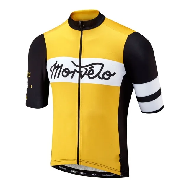 morvelo MX Летняя мужская одежда с коротким рукавом, одежда, спортивная одежда, Майки для велоспорта, велосипедная дышащая рубашка MTB - Цвет: Слоновая кость