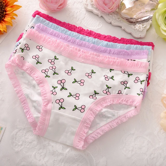 Girl Underwear 4 Pcs / Lot Cute Cotton Panties