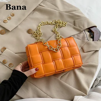 

PU Leather Woven Flap Crossbody Bag 2020 Fashion New Quality Luxury Women's Designer Handbag Chain Tote Shoulder Messenger Bag