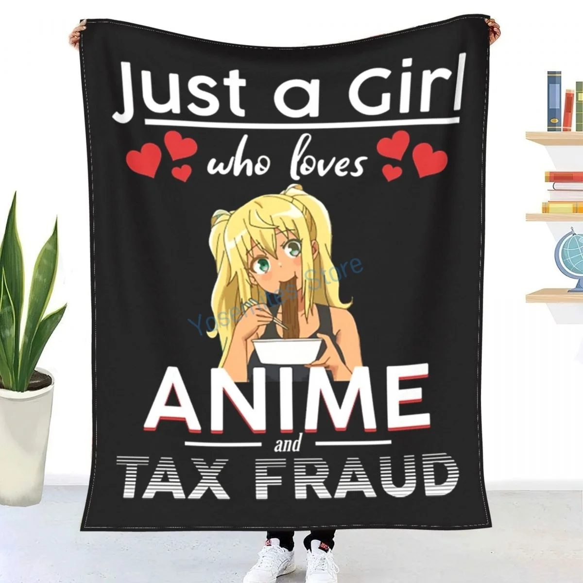 

Just A Girl Who Loves Anime And Tax Fraud Throw Blanket Winter flannel bedspreads, bed sheets, blankets on cars and sofas, sofa