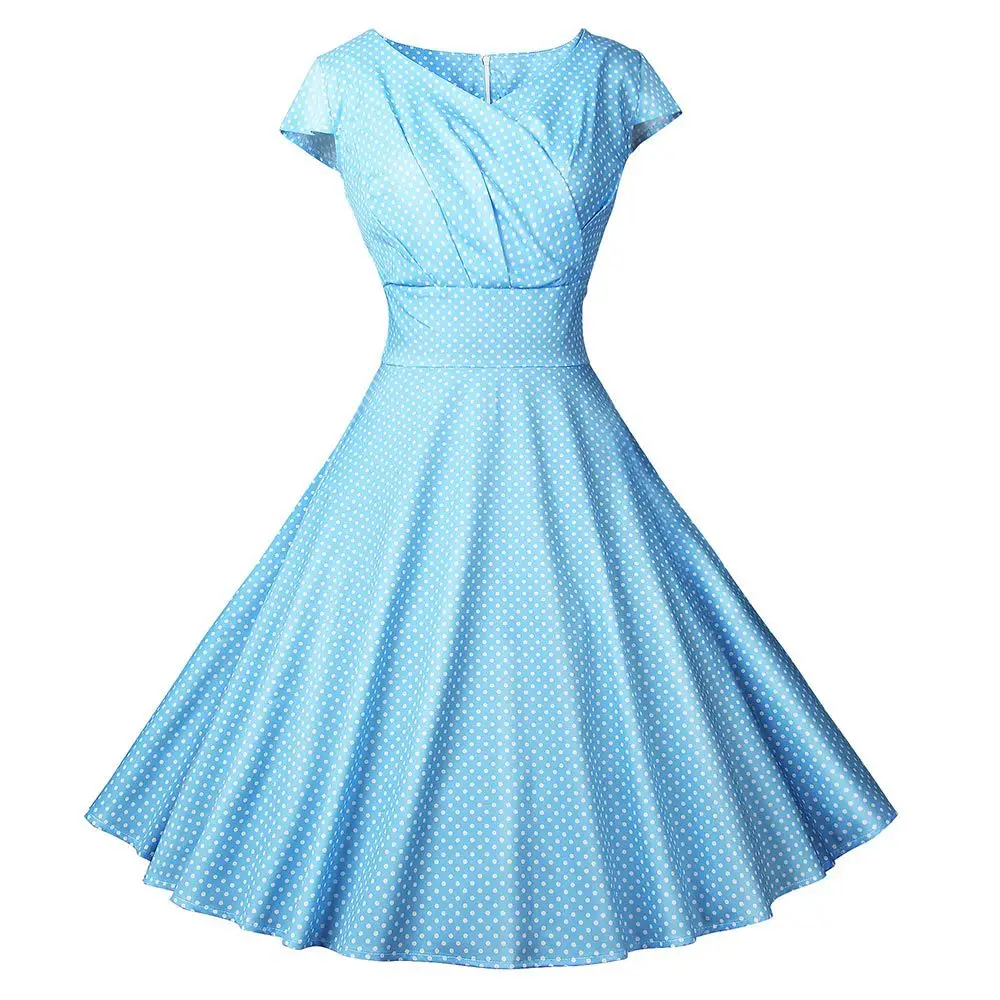 

AliExpress Amazon Hot Selling 2019 Spring And Summer New Style Sexy Polka Dot Wrap-around Waist Hugging Big Hemline Dress 502