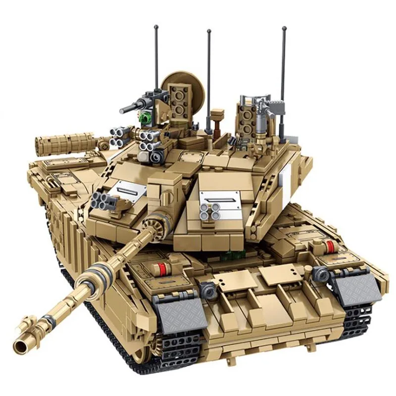 1687 шт., Военный танк Challenger 2, сборные блоки DIY, модель WW2, фигурки армейского солдата, Бики для мальчиков, рождественские игрушки