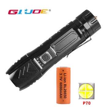 

LED tactical flashlight P70 rechargeable flashlights portable power bank zoomable torch Aluminum alloy waterproof camping