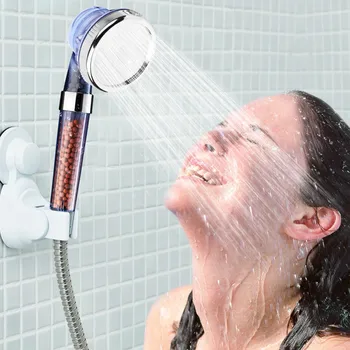 

3 Mode High Pressure Filter Ionic Stone Stream Handheld Household Bathroom Shower Head Water Saving Filter Nozzle Hot