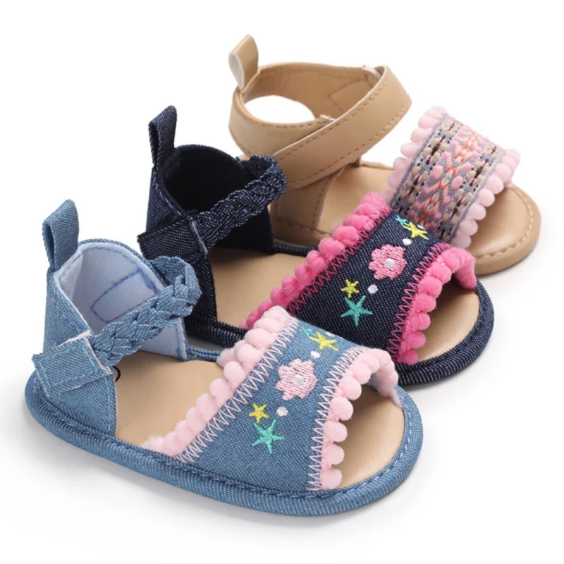 

Baby Girls Flowers Printed Breathable Anti-Slip Sandals Soft Soled First Walkers Shoes