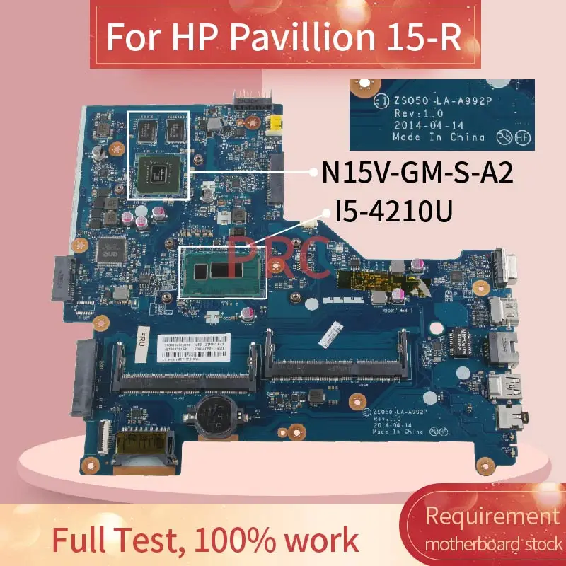 781640 501 601 для HP павильон 15 R I5 4210U 820M материнская плата ноутбука SR1EF LA A992P DDR3