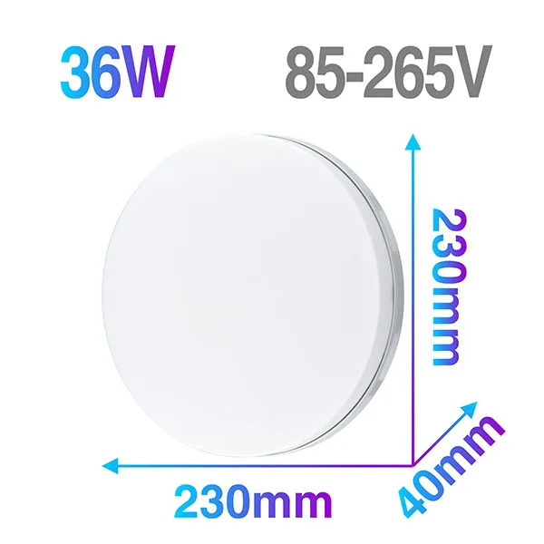 Круглый светодиодный светильник 6 Вт 9 Вт 13 Вт 18 Вт 24 Вт 36 Вт 48 Вт светодиодный потолочная поверхность лампы AC85-265V теплый белый холодный белый для внутреннего освещения - Испускаемый цвет: 36W Model B