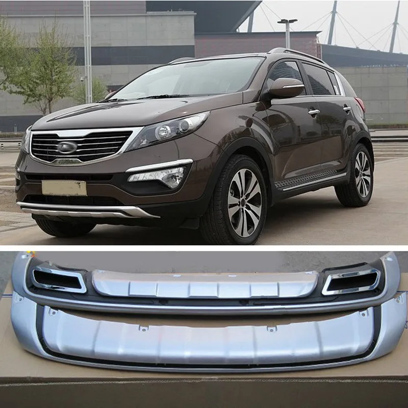 

ABS chrome plated front+ rear cover bumper trim bumper protection device 2011-2015 Sportage model fast ship