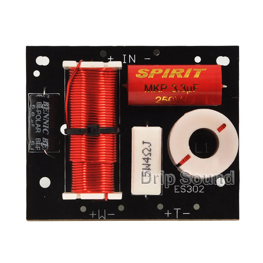 2pcs 100W 2 Way 2 Unit High-Low Audio Speaker Frequency Divider Stereo Crossover Filters with Round Hole Junction Box