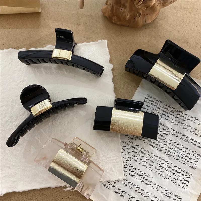 

2020 New Trendy Retro Acrylic Leopard Print Acetate Square Hollow Large Plate Hair Clip Accessories for Women Girls Gift