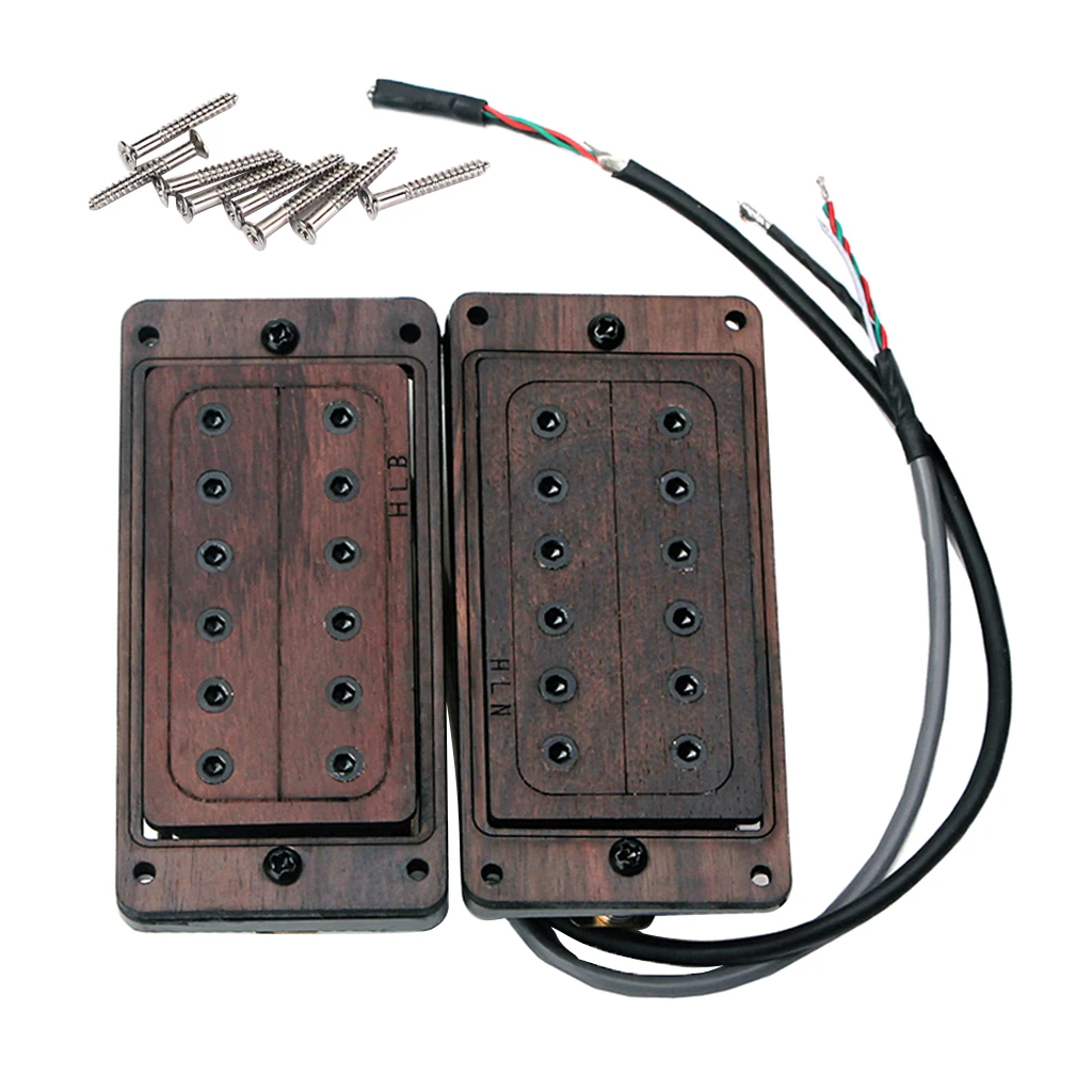 Деревянная электрогитара Humbucker с двойной катушкой BridgeNeck звукосниматель с винтами, набор из 2