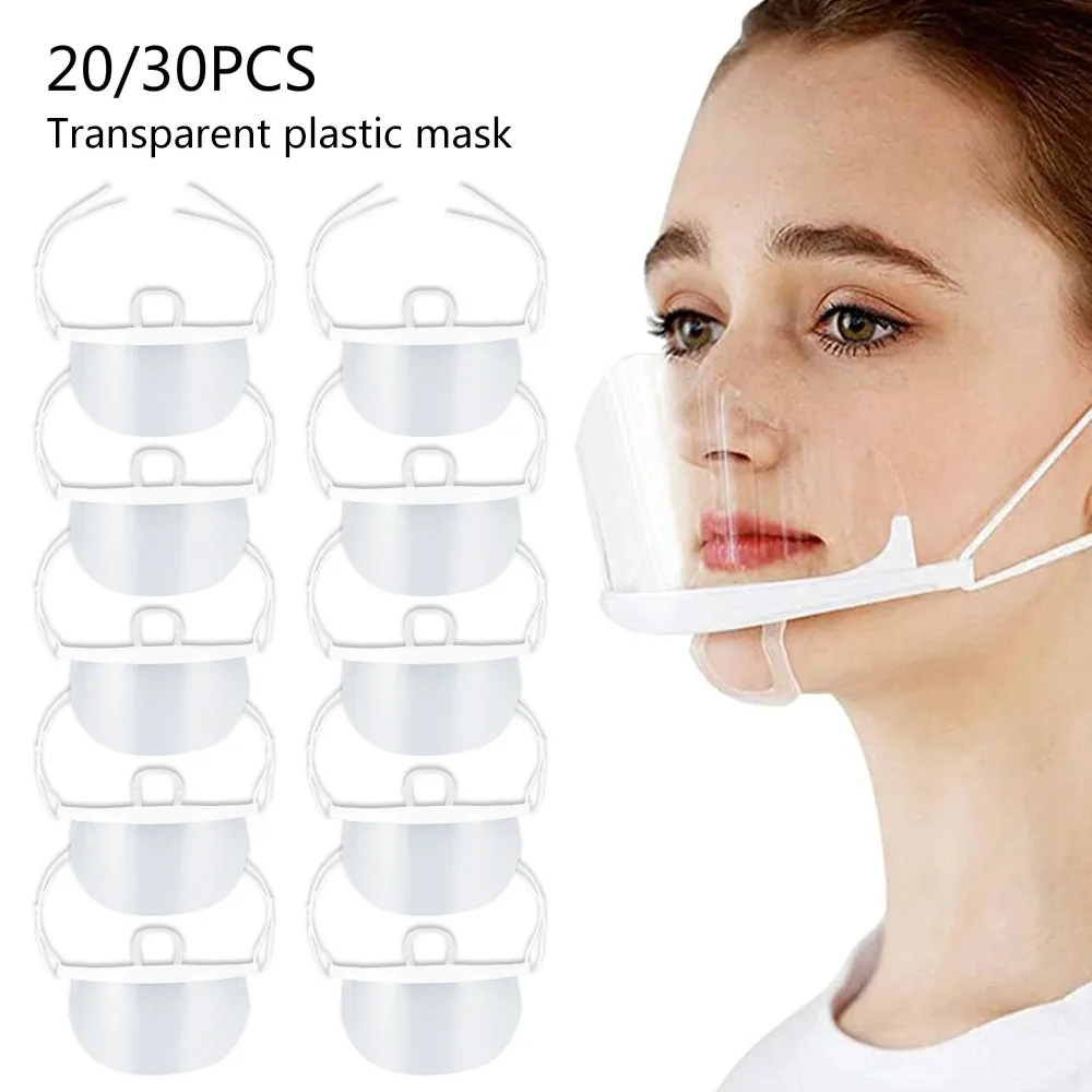 JSPOYOU 10PC Transparent Anti-Droplet Face Mouth For Restaurant Hotel Waiter