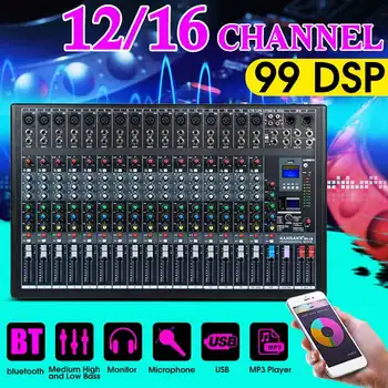 

6/812/16 Channels 35W Audio Mixer Mixing Console DJ 99 DSP Effects Digital USB bluetooth 48V Phantom Power Stereo Sound