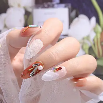 

20 Stks/doos Wit Ab Nail Rhinestones Paard Eye/Waterdrop/Diamond Crystal Glitter Nail Stones Diy 3d Design Nail art Decoraties