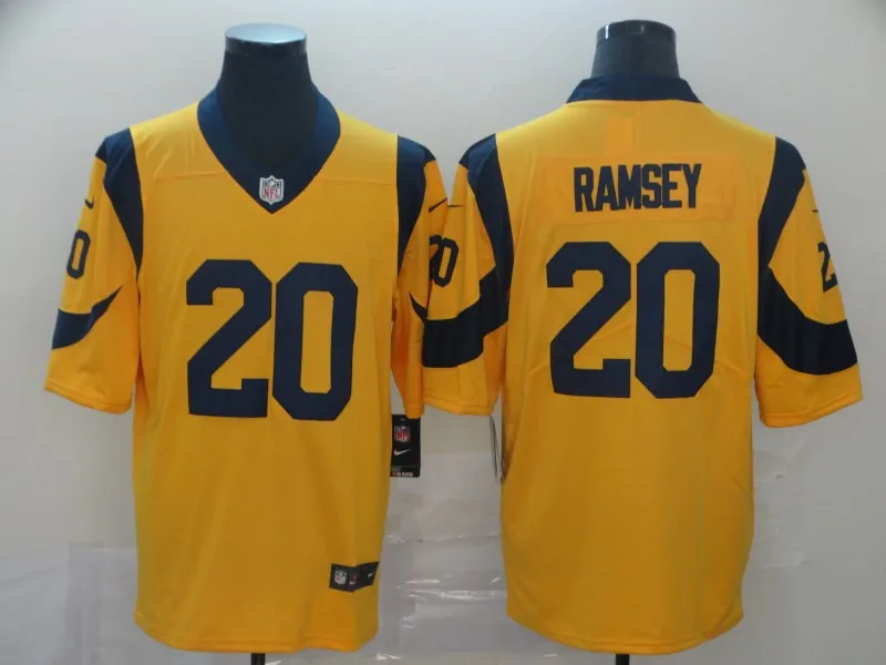 1 Мужские Джерси в стиле Лос-Анжелес#20 Rams Jalen Ramsey - Цвет: 1