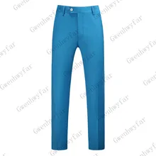 Новинка, осенние мужские деловые брюки морского синего цвета, брендовая одежда, Классические повседневные мужские брюки, прямые мужские прямые брюки цвета каралем