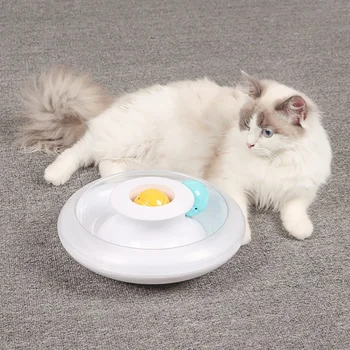 

UFO Shaped Cat Turntable Toy Tumbler Leak Food Cat Toy Food Feeder Toy Amusement Park Pet Cat Supplies