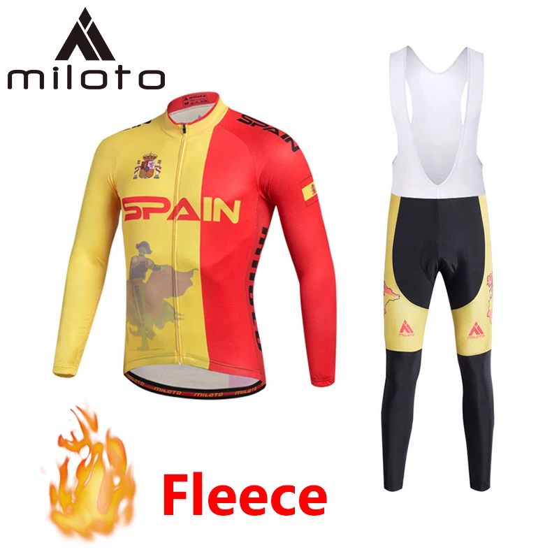 

MILOTO 2019 ropa ciclismo hombre winter thermal fleece cycling sets long pants bike wear bicycle dress uniforme ciclismo suits