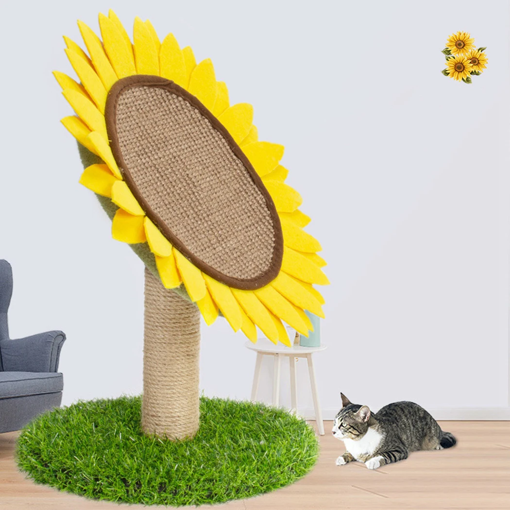 Кошка Скребок Подсолнух форма кошка Сделай Сам игрушки сизаль-Кошка Когтеточка игрушки делая настольные ножки Связывание для кошки точилка коготь игрушки