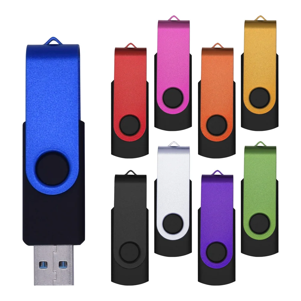 Usb _ usb 3 0 вращающийся цветной зажим с черным коллоидом 16 ГБ 32 64 128 Гб металлический