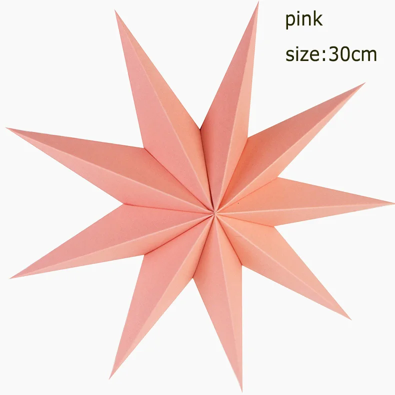 9 angles 30cm pink 1 шт. 60 см Большой DIY семь углов бумажные звезды рождественские украшения для дома висящий Рождественский фонарь оконный камин декор комнаты - Цвет: 9 angles 30cm pink