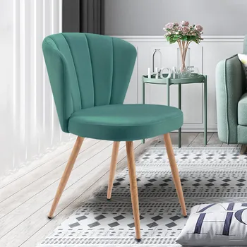 

Modern Comfortable Velvet Chair Upholstered Plush Chair Stable Not Easily Deformed Furniture Small Stool Backrest Leisure Chair