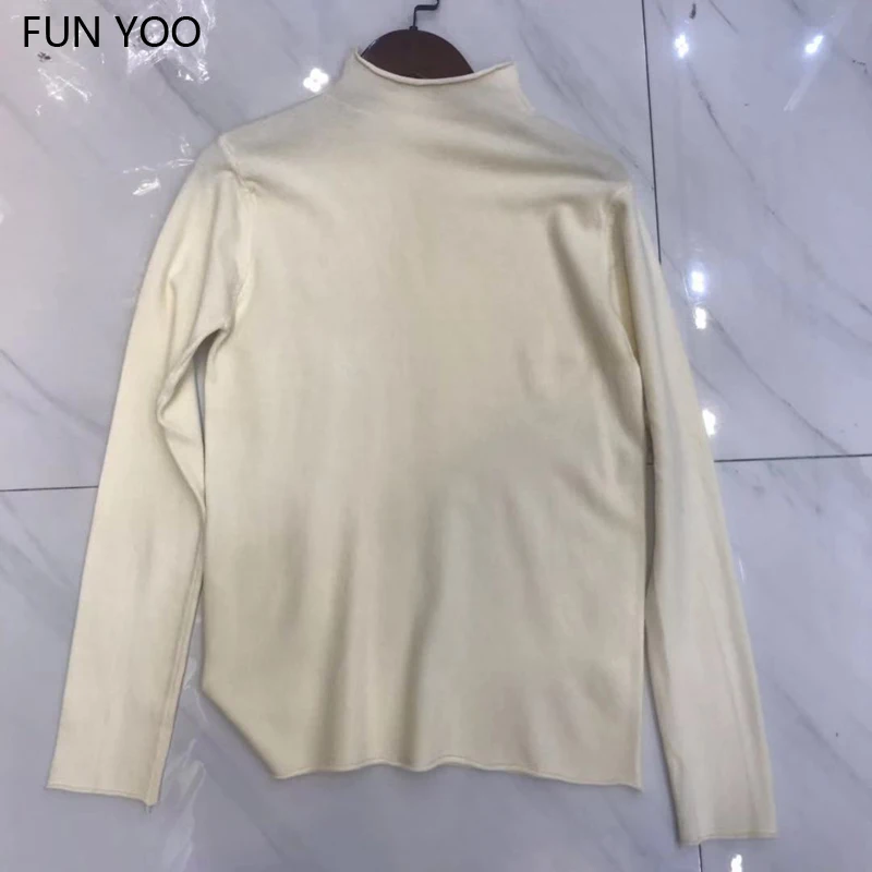 

2019 Woman Knitted Sweater Pullovers Turtle neck Collar Solid Multi-color Full Sleeves Autumn Comfortable