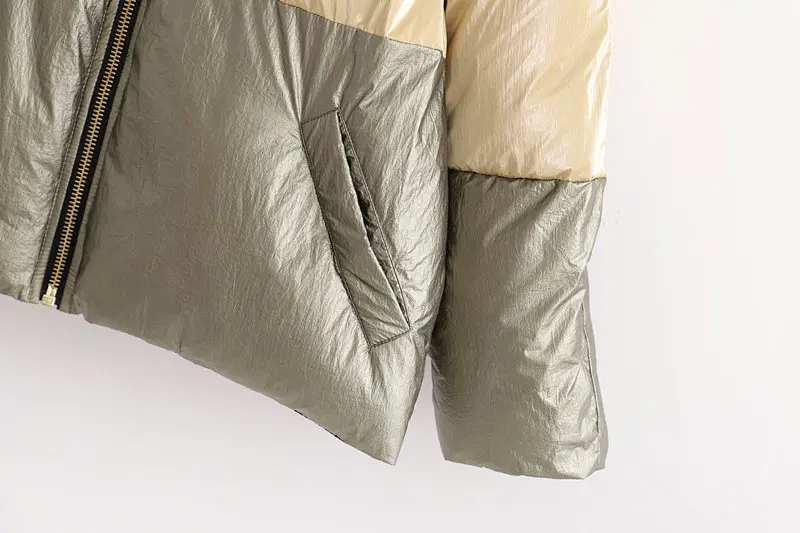 Зимняя парка, пальто для женщин, Англия, высокая улица, Ретро стиль, большой размер, сатин, пэчворк, цвет, столкновения, с капюшоном, толстое пальто