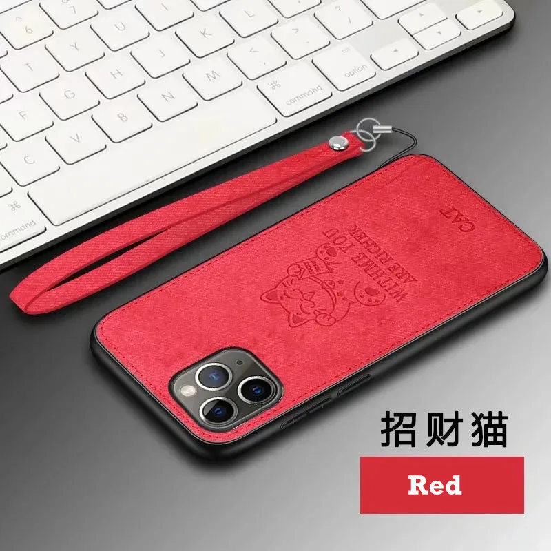thumbnail image 1 of Funda de tela de moda para iPhone XR, X, Xs, Max, 11, 13, 14, 15 Pro, Max, 12, Mini, SE, 15 Plus, 7, 8, imán integrado, cubierta de hierro, carcasa de gato de ciervo, 1 of 5