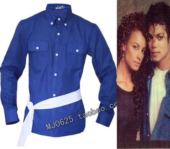 

MJ Michael Jackson the Way You Make Me Feel Blue Shirt Proformance Collection