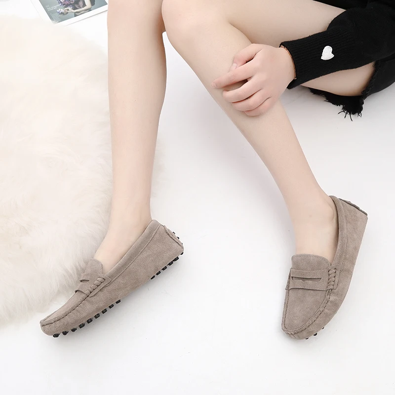Shoes Women Genuine Leather Spring Flat Shoes Casual Loafers Slip On Women's Flats Shoes Moccasins Lady Driving Shoes 6
