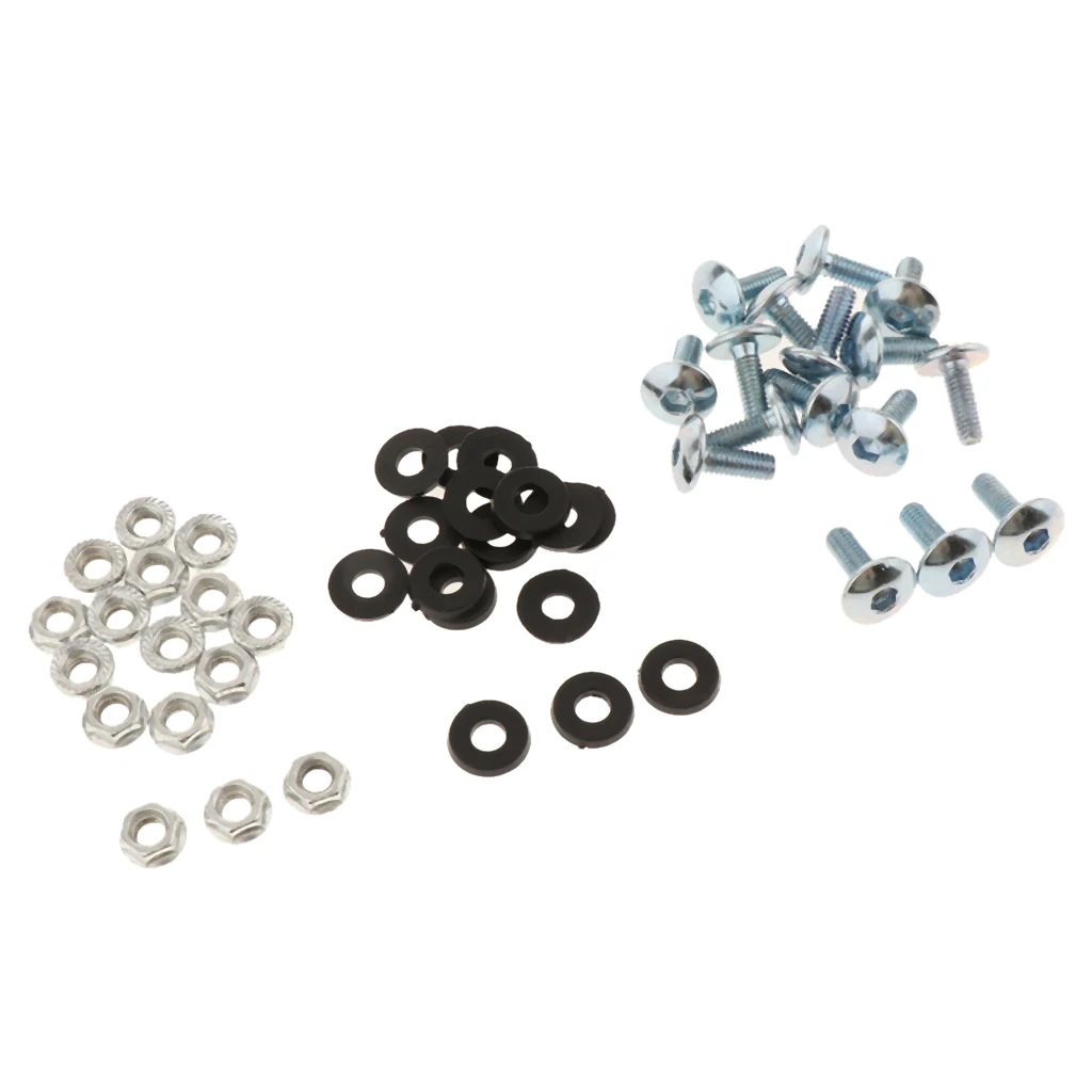 16 Pcs Metal Bumper Fender Bolt Washer Nut License Plate Bracket Mounting Washer Screw Kit