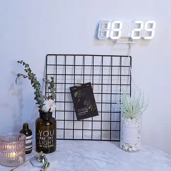 

3D Modern Digital LED Table Desk Night Wall Clock Alarm Watch 24 or 12 Hour Display