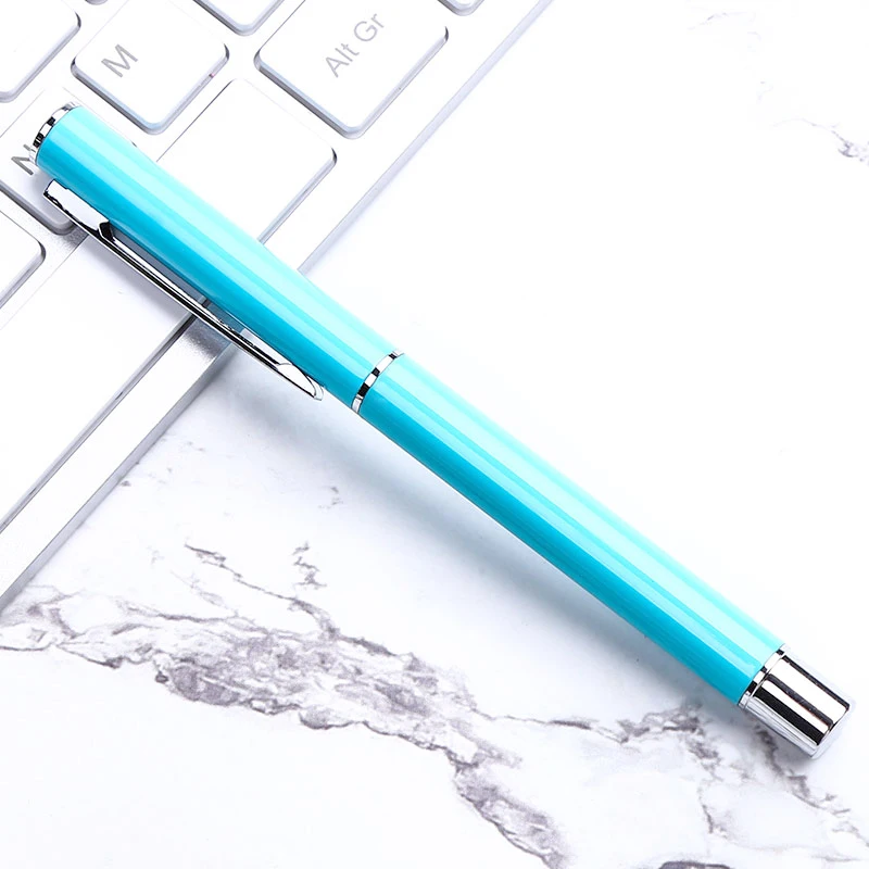 blue Японская Роскошная металлическая гелевая ручка для письма, высокое качество, Милый Забавный роллер, канцелярские принадлежности, индивидуальный логотип, школьные офисные принадлежности - Цвет: blue