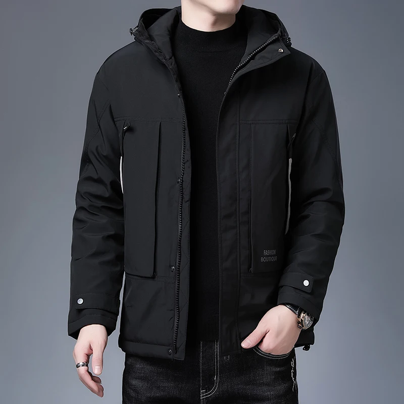 

2020 New Brand Casual High Quality Quilted Jacket Windbreaker Coats Men Winter Hooded Parkas Windbreak Fashion Men Clothing