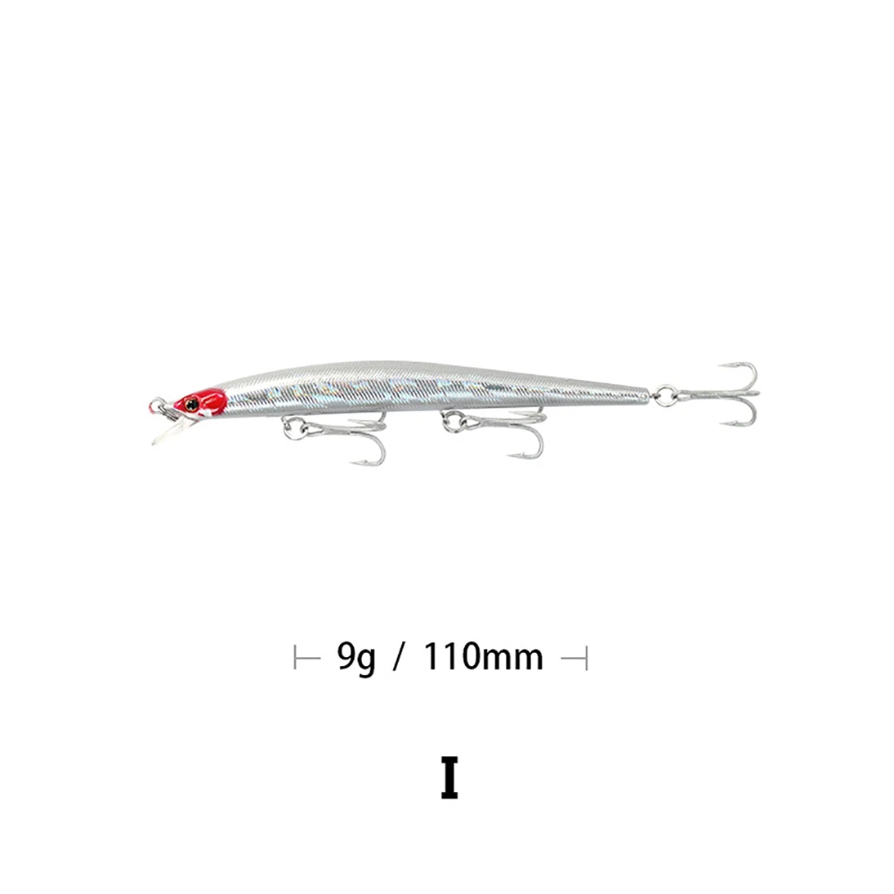 Мизеса; высота каблука 11 см, вес: 9 гр, 10-Цвета длинный выстрел плавающий бионические приманки для рыбной ловли гольян приманки 3D глаза искусственная приманка жесткая наживка Рыбная приманка вобблер - Цвет: I