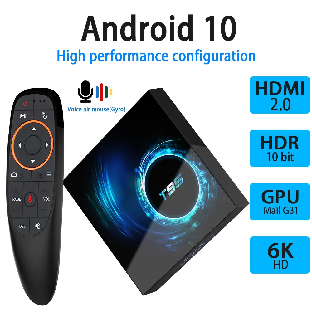 

Android 10,0 TV Box 4GB 32GB 64GB Youtube Netflix H616 Quad Core 1080P H.265 6K Wifi 2,4G set de multimedia top box