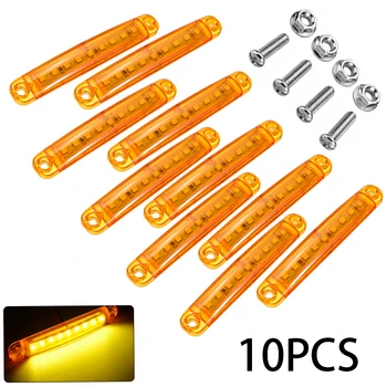 

10pcs 9LED 24V Auto Car Truck Bus Amber Side Lights Waterproof Marker Warning Lamp DIY Accessories