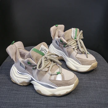 

2020 Spring Women Casual Shoes Lace Up Round Toe Vulcanize Shoes Woman Platform Sneakers Sports Comfortable Flats