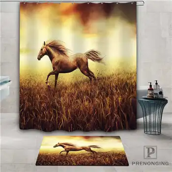 

Custom Horse-animal (1) Waterproof Shower Curtain Doormat Home Bath Bathroom Polyester Fabric Multi Sizes#2019-1-05-18