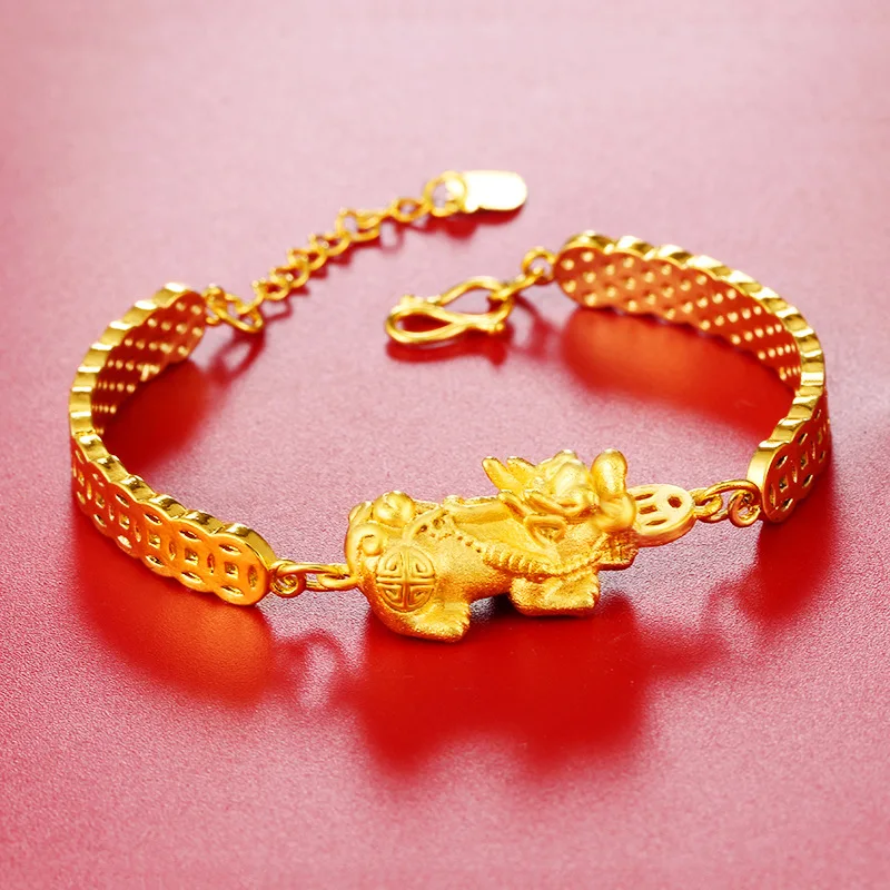

Fine Jewelry Women 18K Gold Bohemia Anniversary Chain & Link Bracelets Yellow Gold Resizable Luxury Charm Bracelet Women