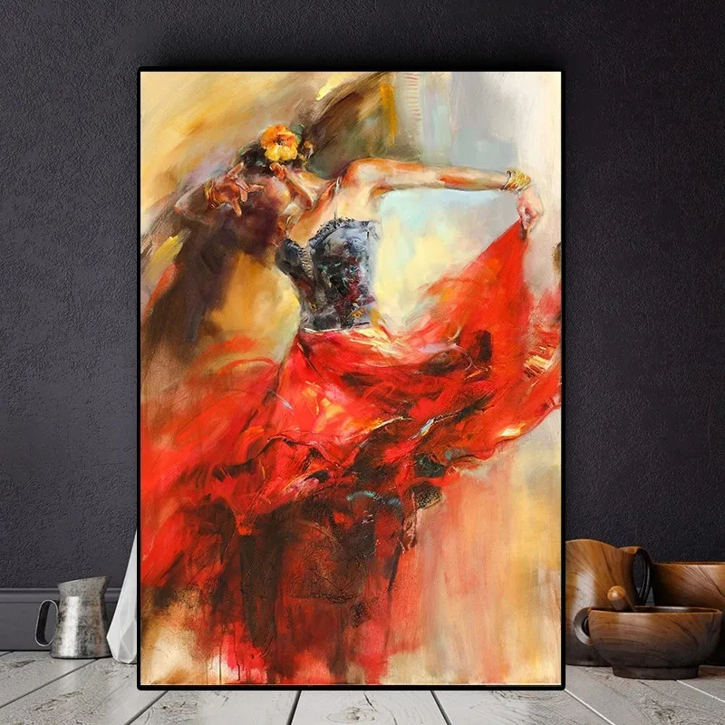 

Abstract Dancing Ballerina Girl Oil Painting on Canvas Scandinavian Posters and Prints Wall Art Picture for Living Room Cuadros