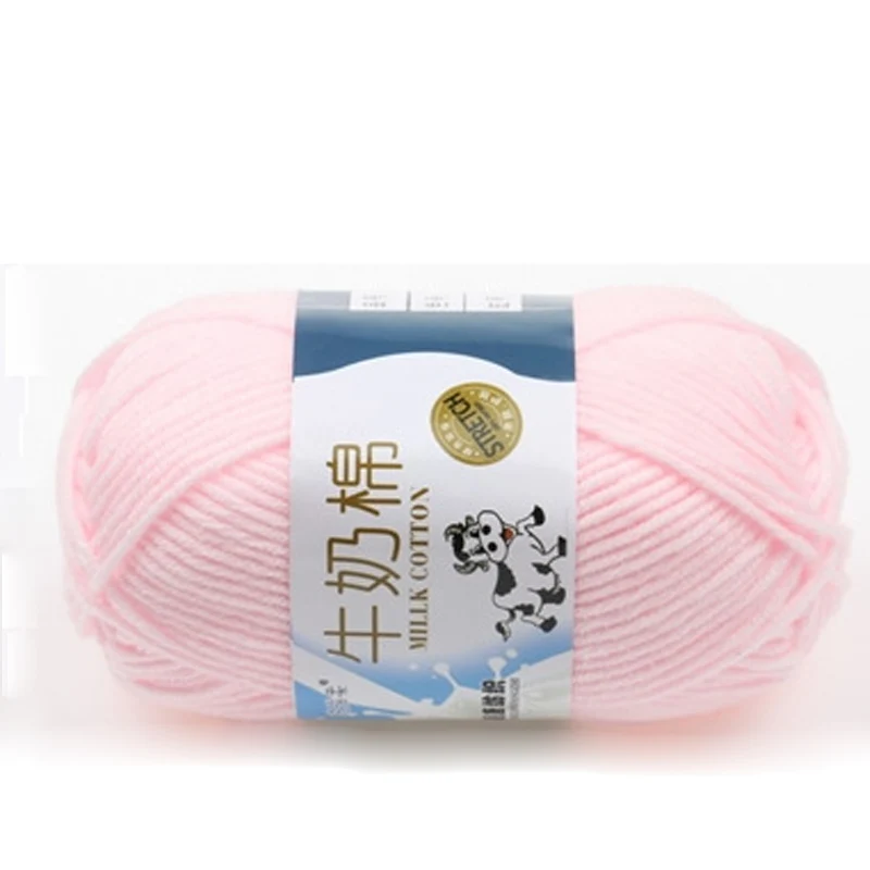 light pink Гладкое молочное волокно, шерсть, окрашенная пряжа для вязания, ручная вязка, пряжа, мягкая, теплая, Детская Пряжа, товары для ручного вязания - Цвет: light pink