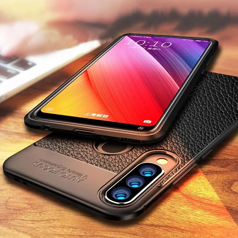 Shockproof Case for Huawei Y9S Leather Texture TPU Soft Protective bumper Matte Cover Honor 9X Pro China Version |