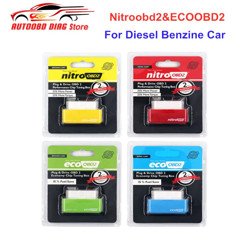 ECOOBD2 NitroOBD2 полный чип тюнинг коробка Nitro OBD2 Eco вилка и драйвер для дизельного