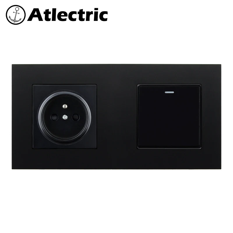 Atlectric 1 2 3 4 банды лампа кнопка выключателя света розетка электрическая розетка FR стандартная настенная розетка розетки выключатель света,переключатель,кнопки,кнопка включения